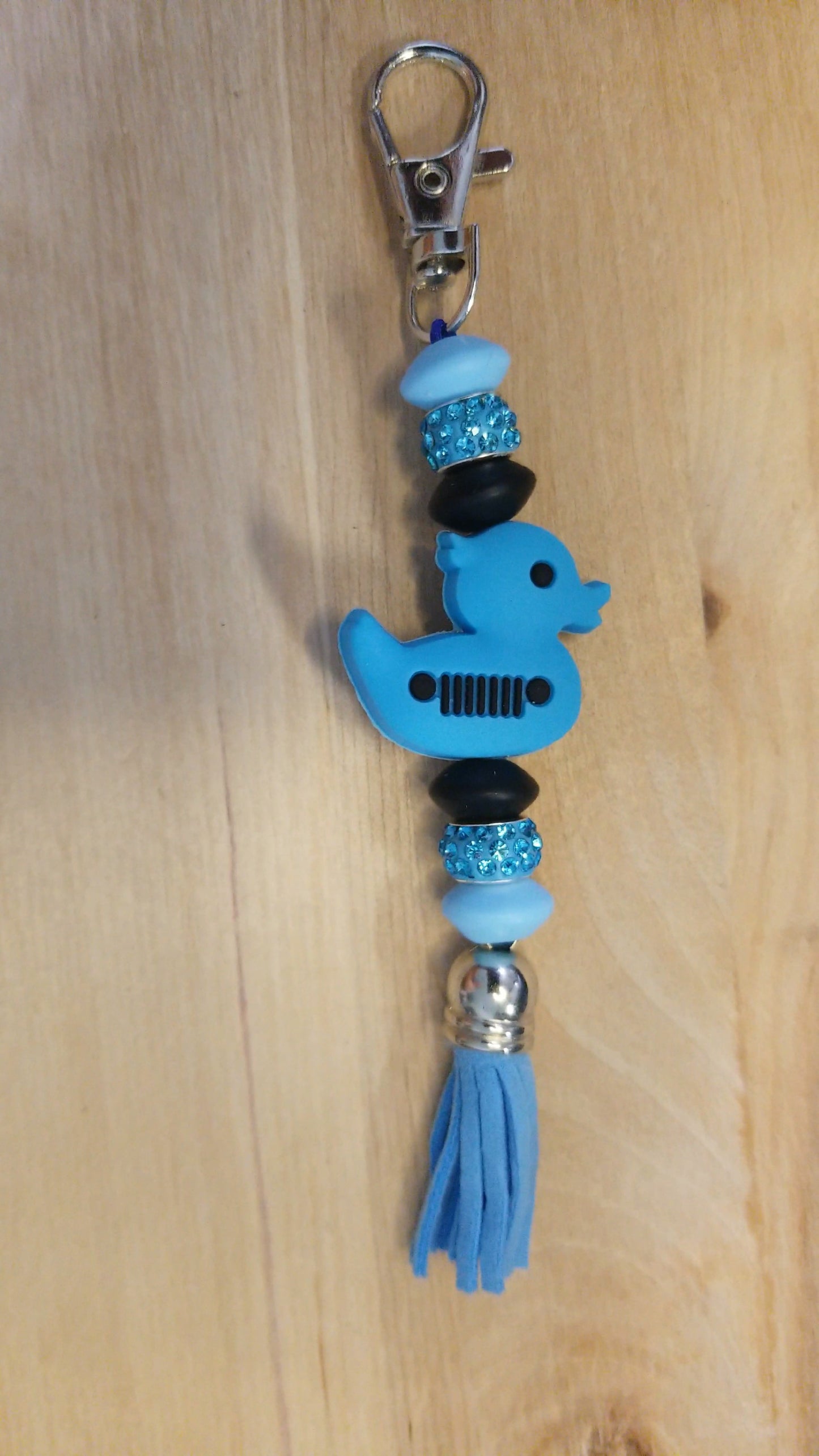 Duck Silicone Beaded Keychain with Nylon Cord