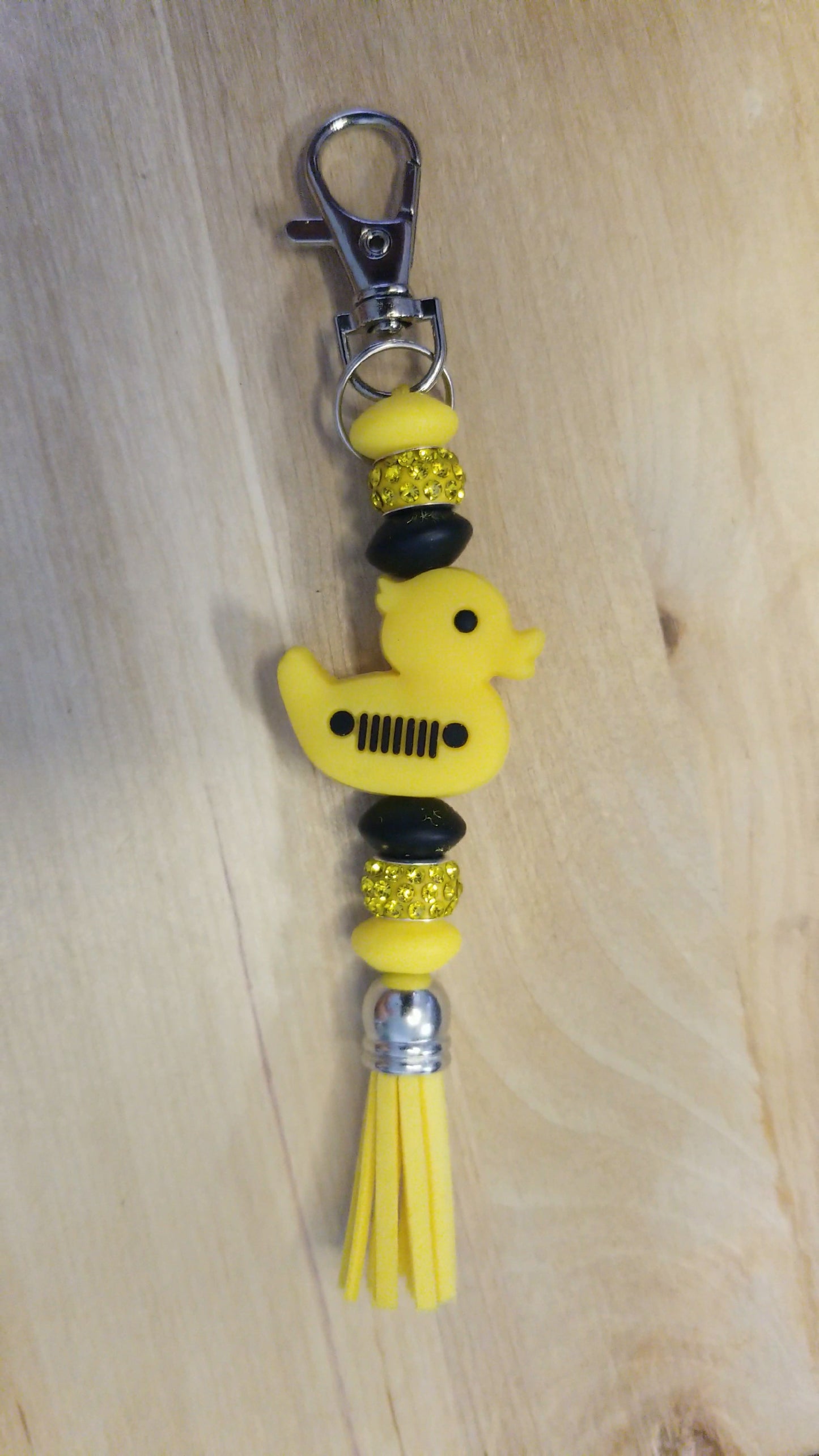 Duck Silicone Beaded Keychain with Nylon Cord