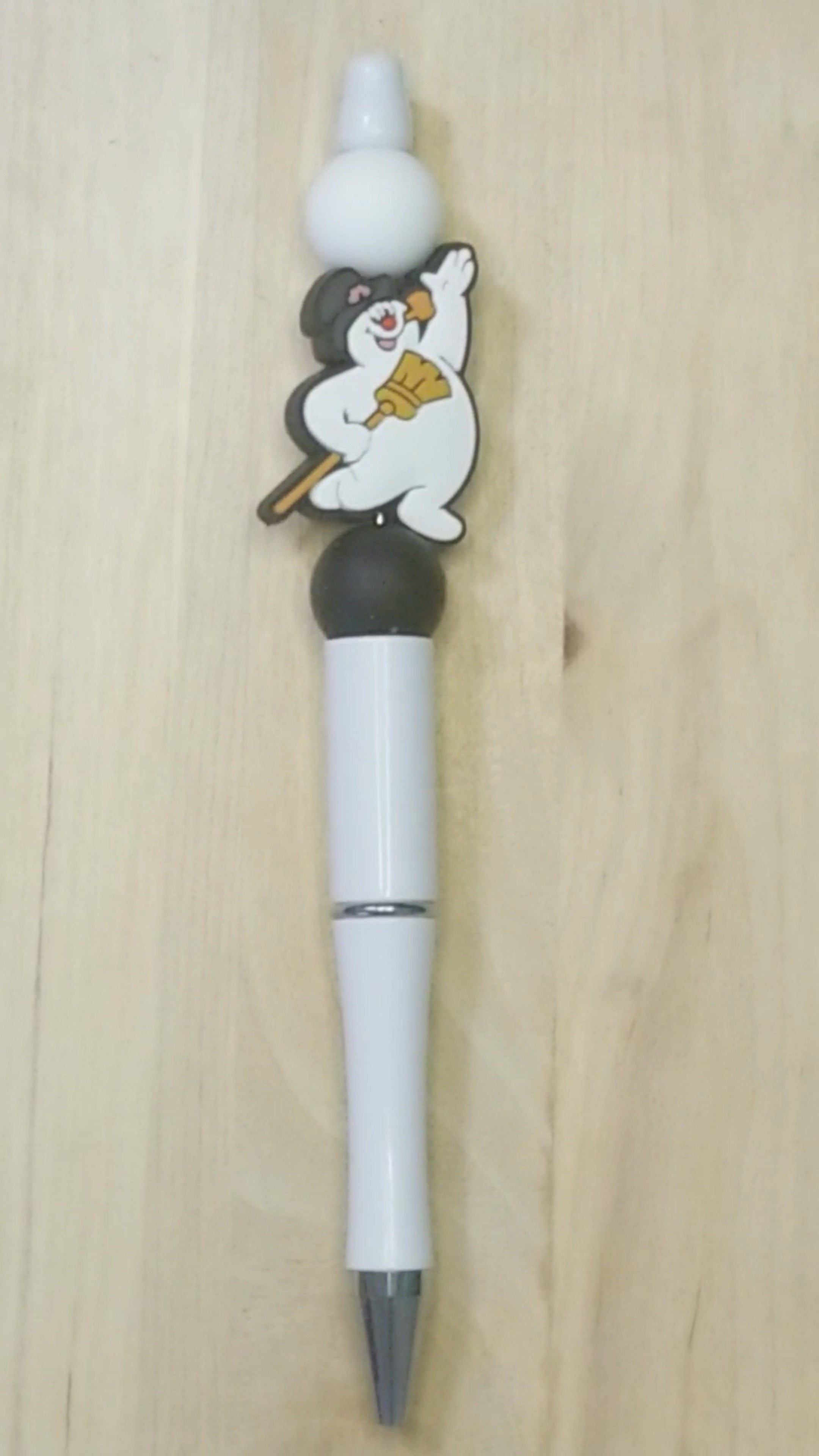 Snowman Silicone Beaded Pen