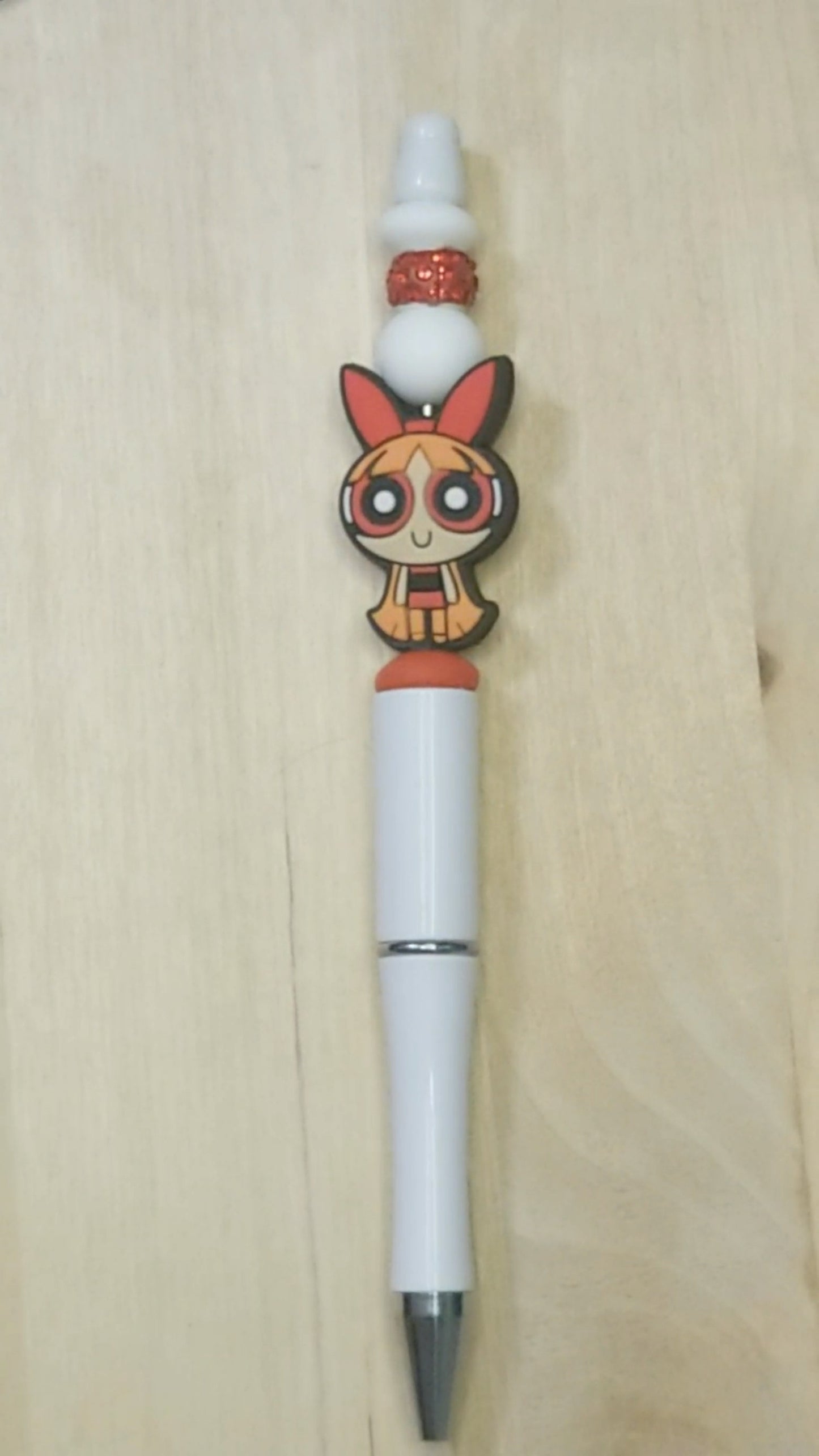 Girl Doll Silicone Beaded Pen