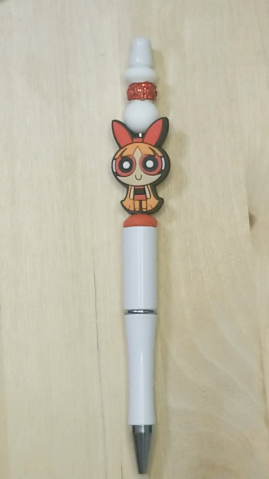Girl Doll Silicone Beaded Pen