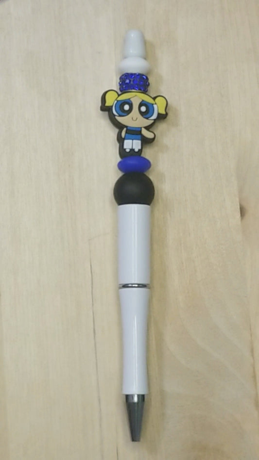 Girl Doll Silicone Beaded Pen
