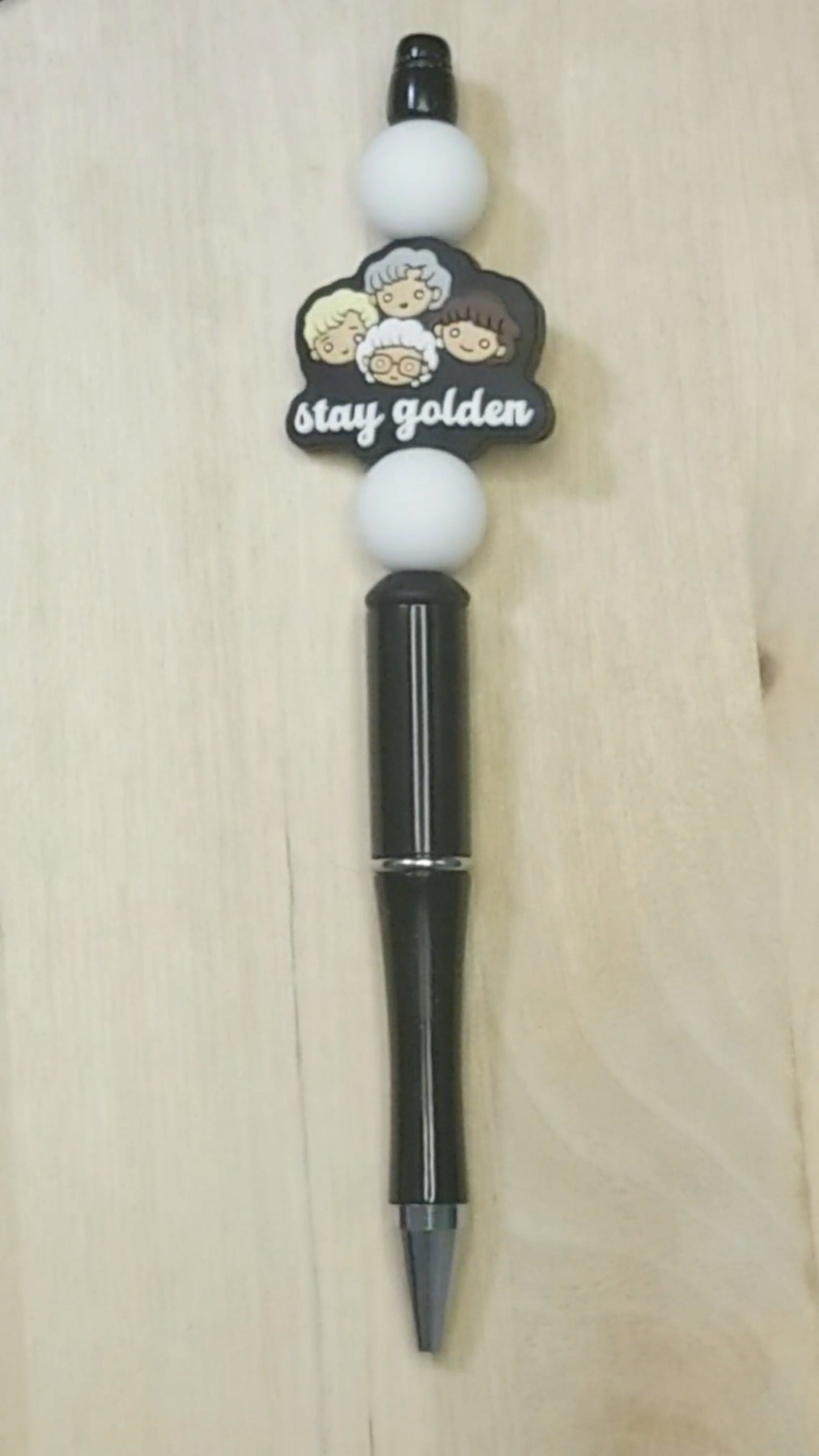 Stay Golden Silicone Beaded Pen