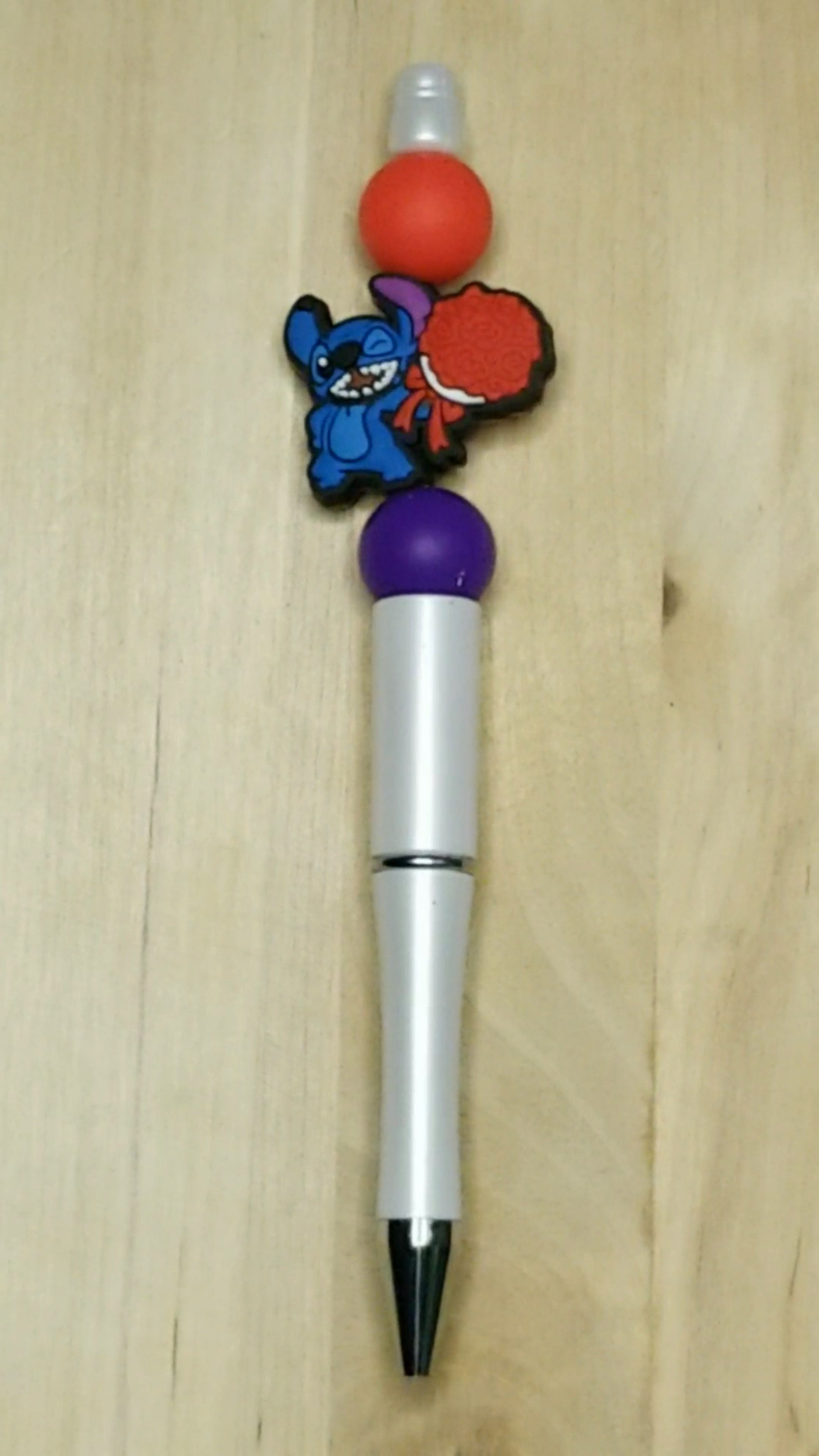 Blue Alien Silicone Beaded Pen