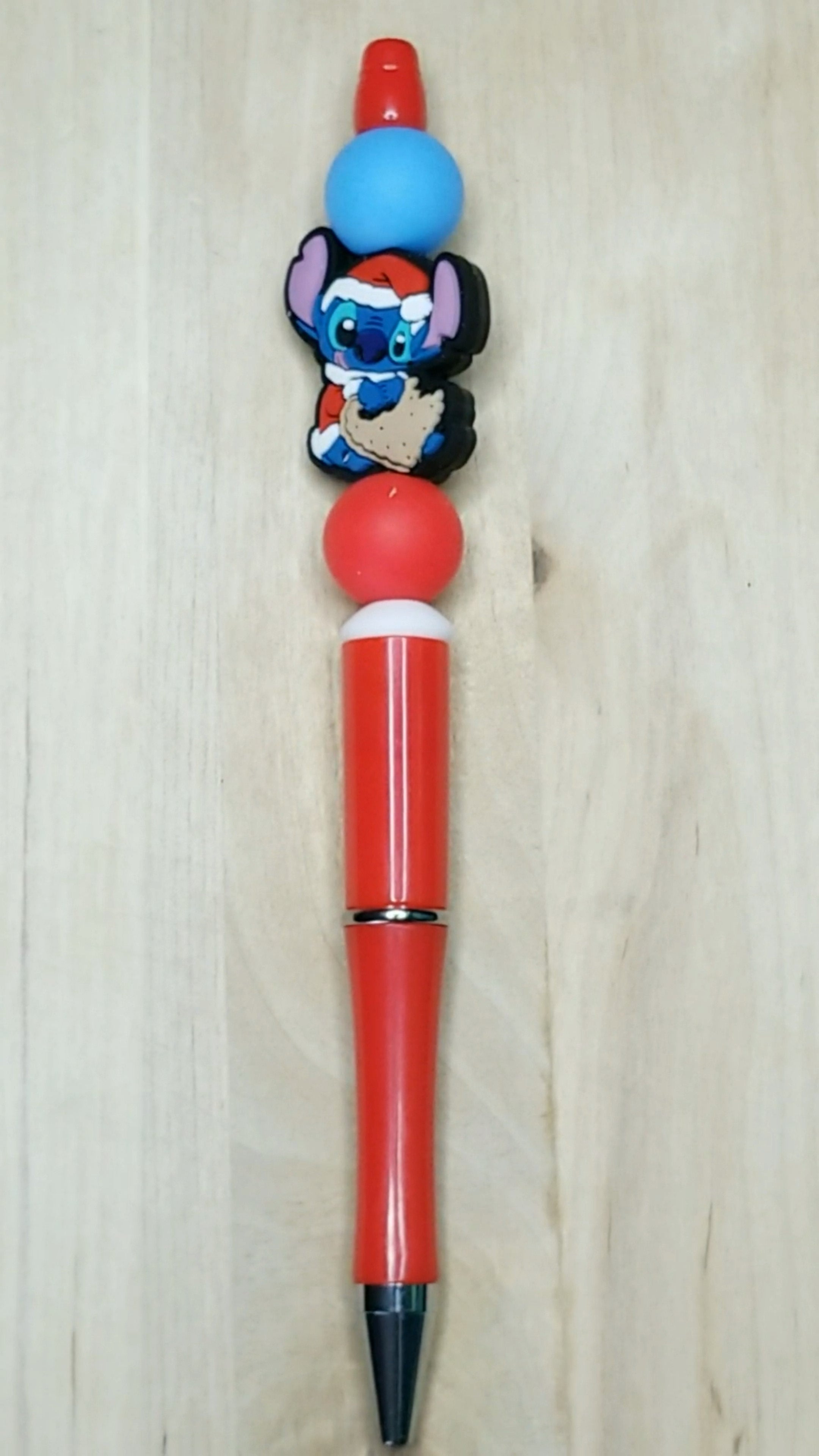 Blue Alien Silicone Beaded Pen