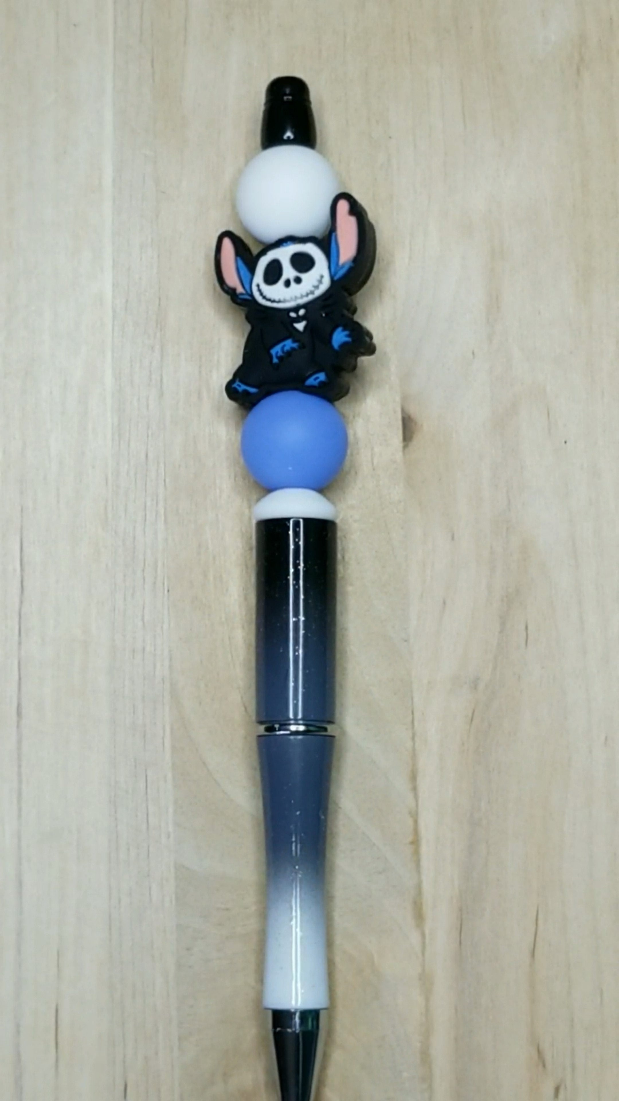 Blue Alien Silicone Beaded Pen