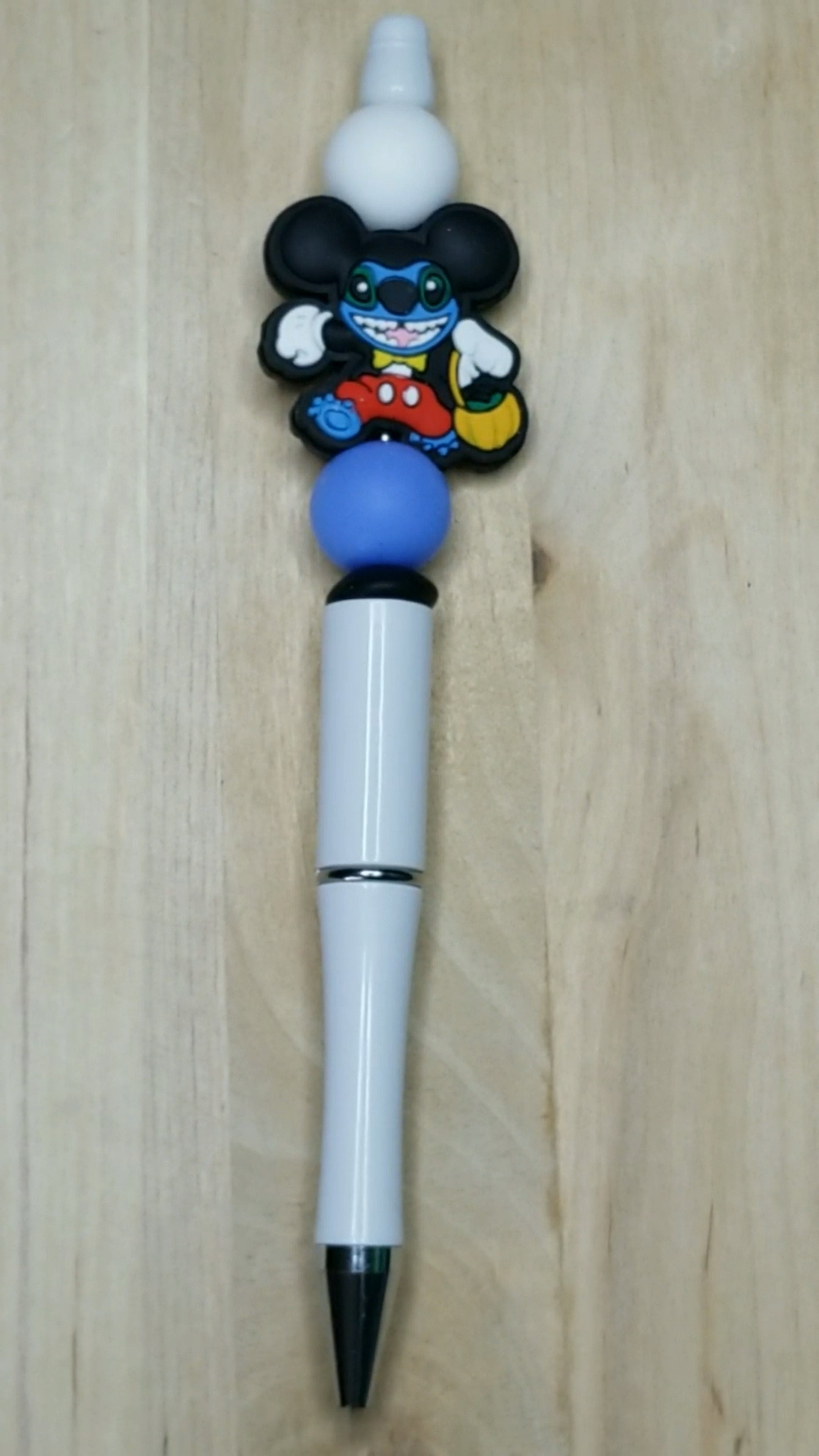 Blue Alien Silicone Beaded Pen