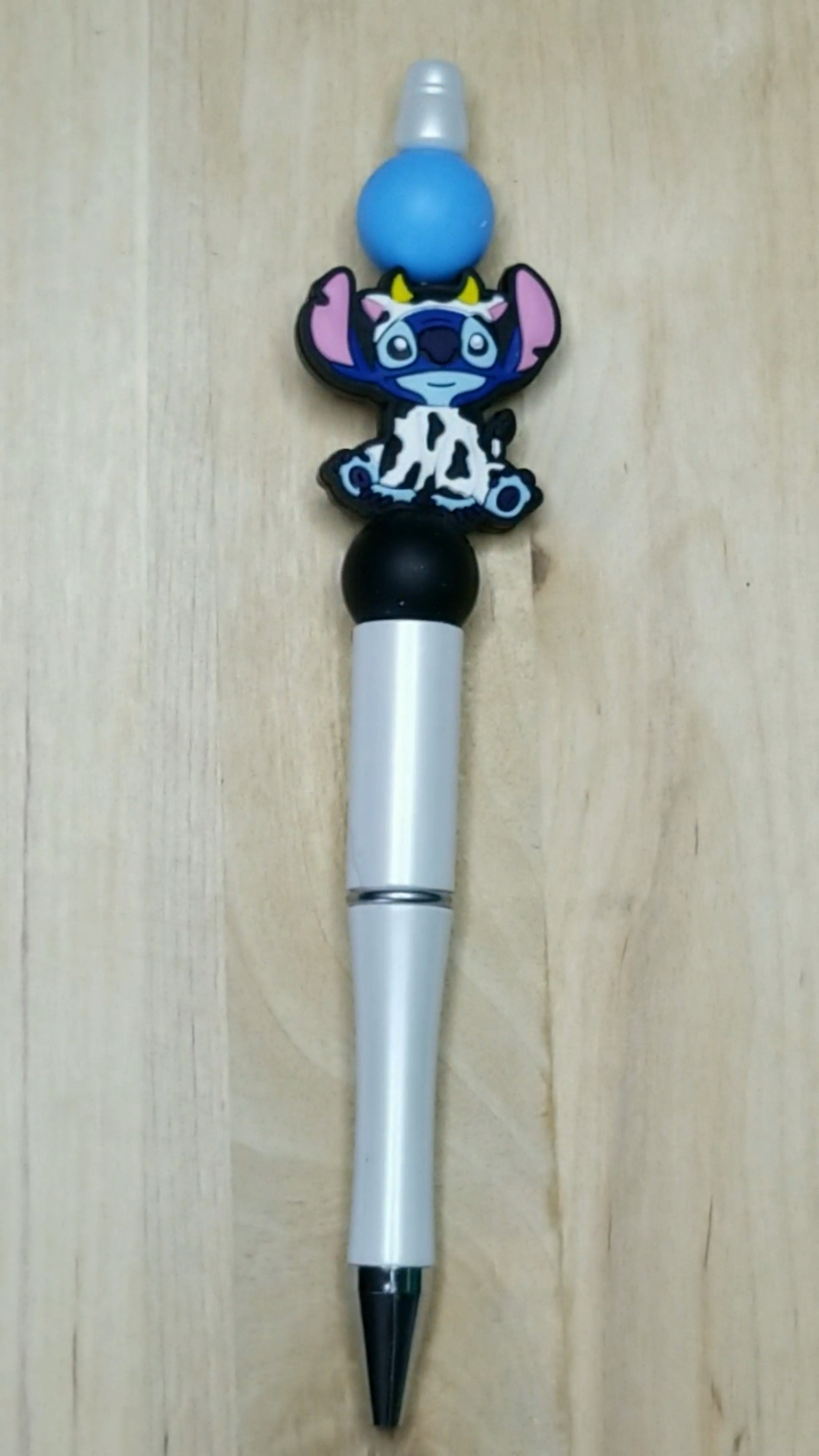 Blue Alien Silicone Beaded Pen