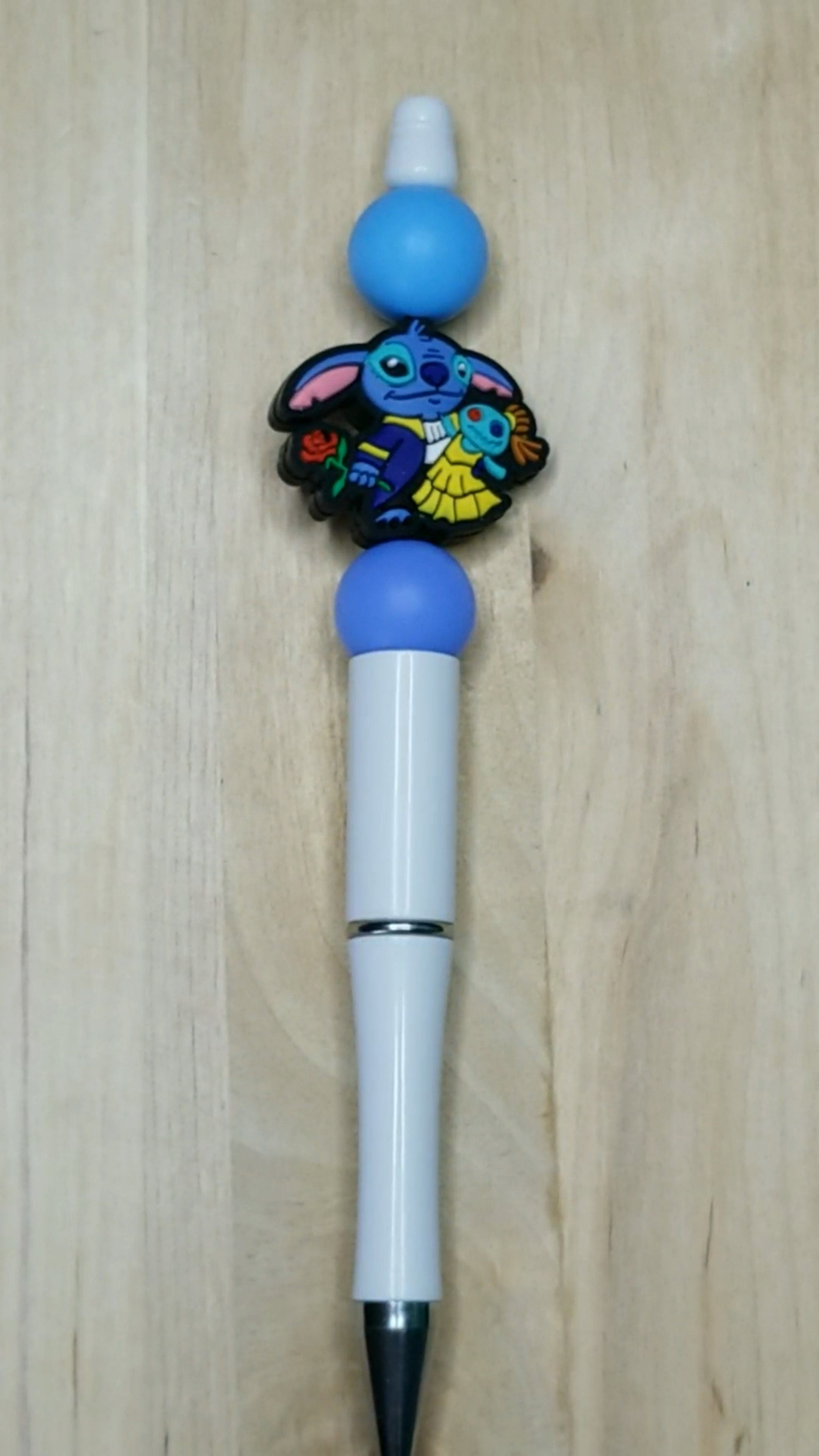 Blue Alien Silicone Beaded Pen