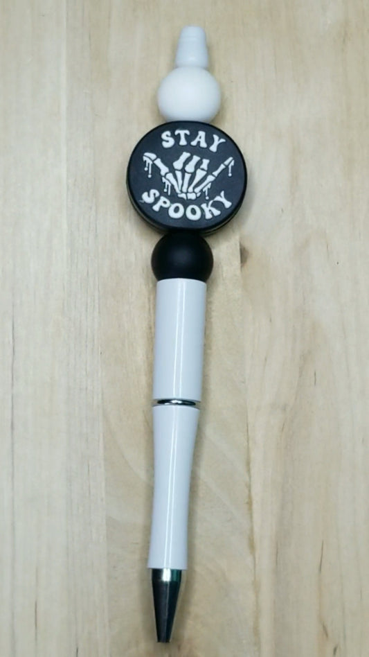 Stay Spooky Silicone Beaded Pen