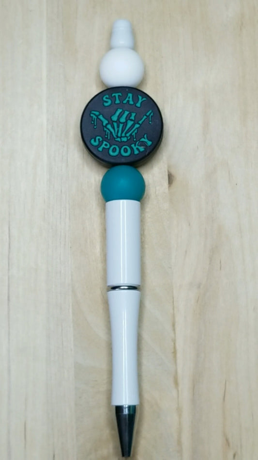 Stay Spooky Silicone Beaded Pen