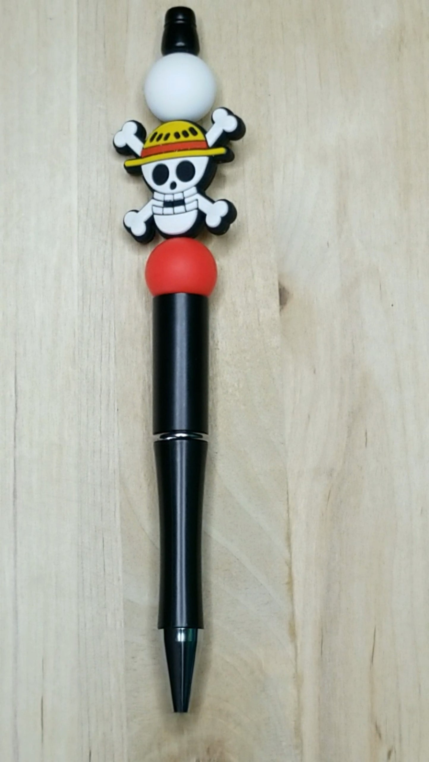 Skull and Crossbones Silicone Beaded Pen