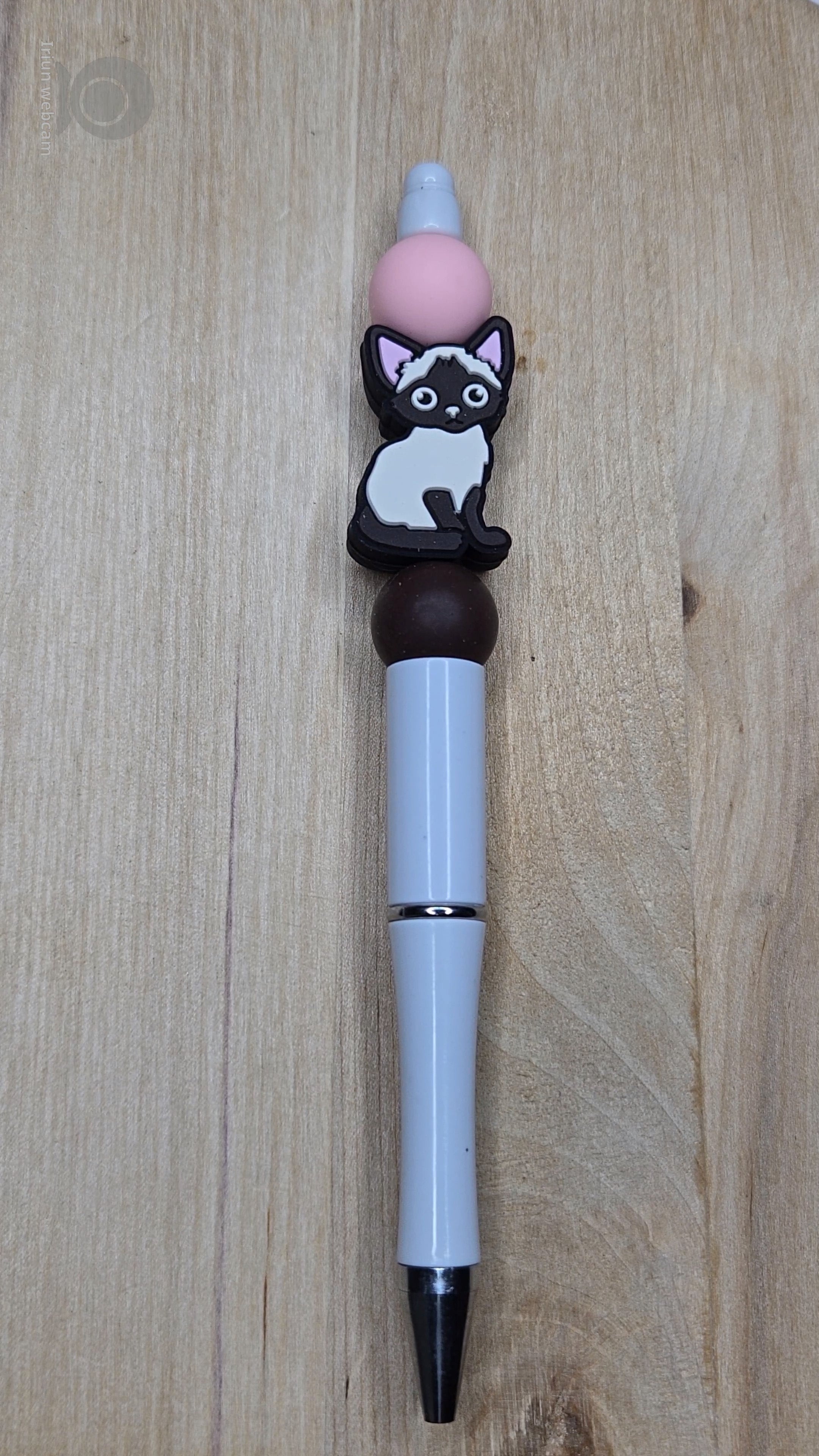 Siamese Cat Silicone Beaded Pen