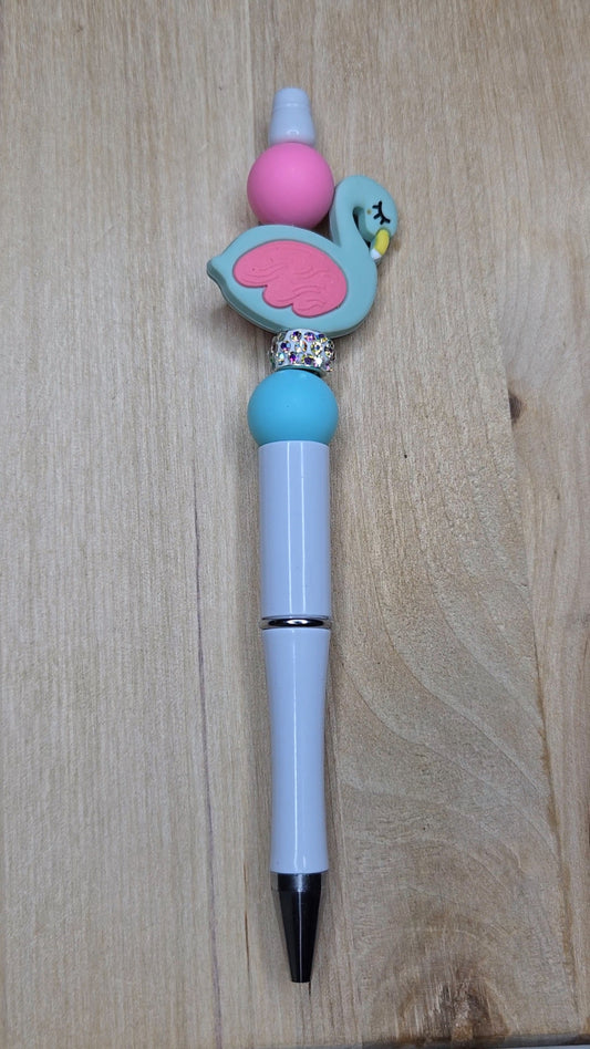 Flamingo Silicone Beaded Pen