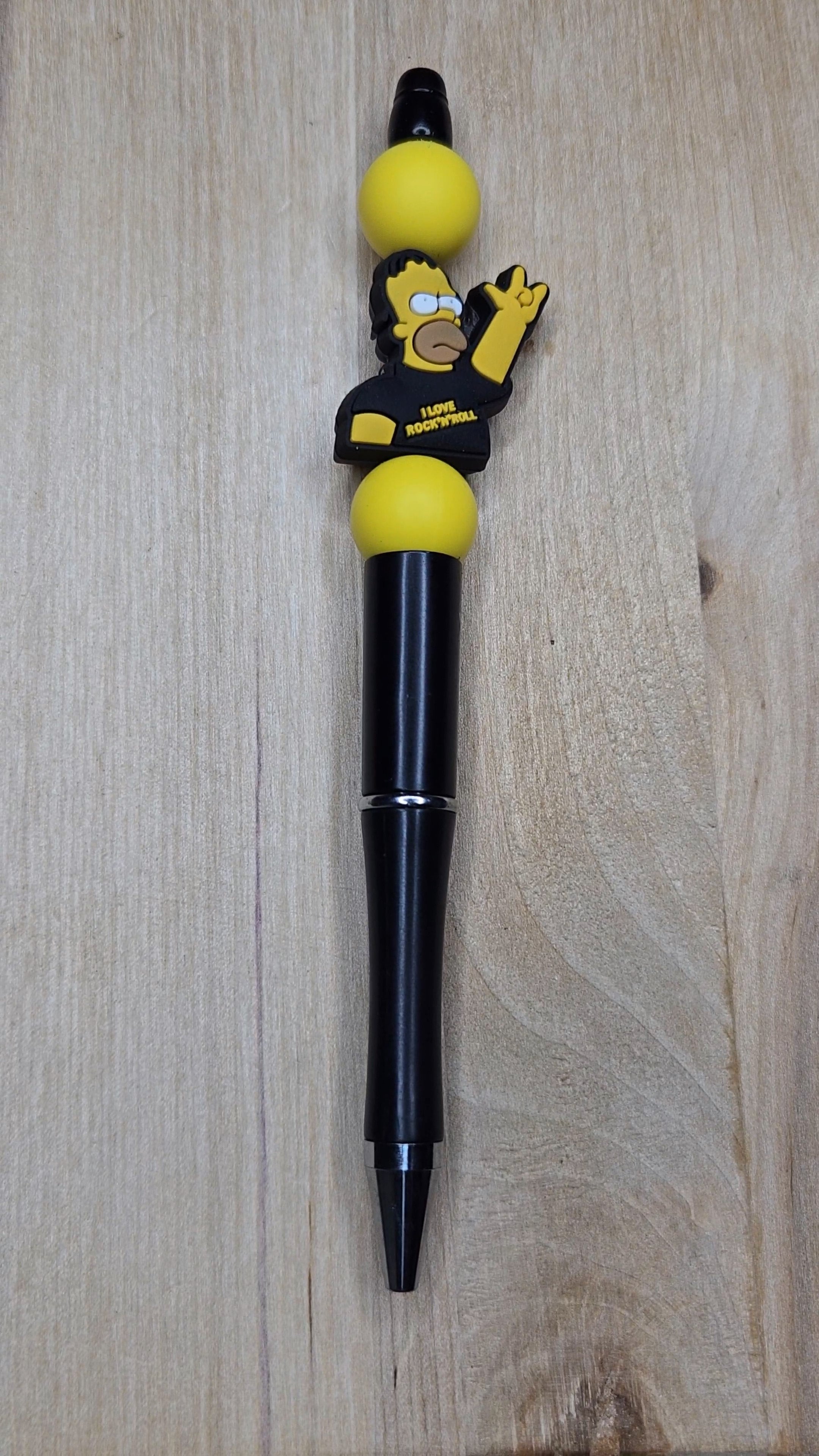 Yellow Guy Silicone Beaded Pen