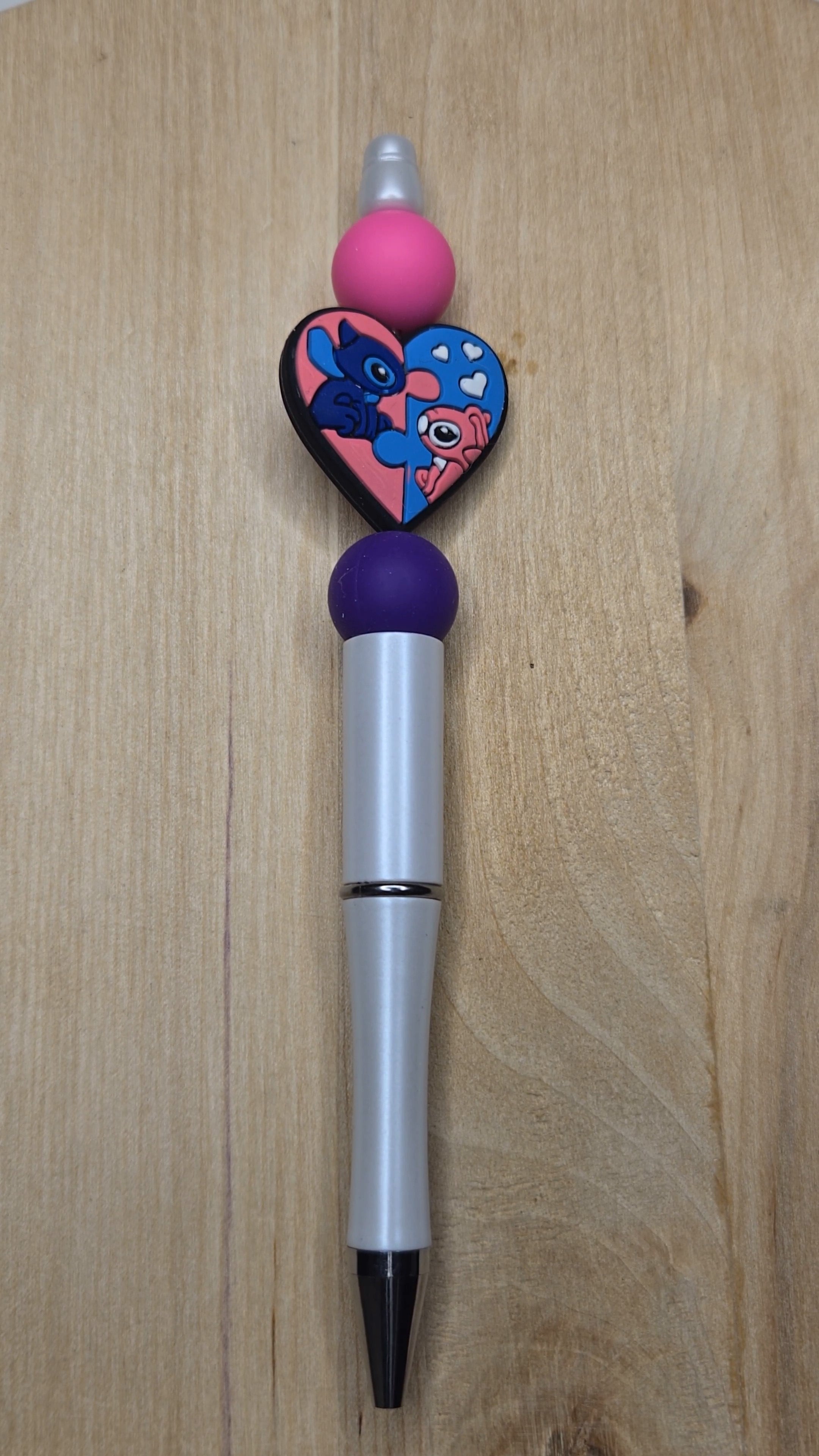 Blue Alien Silicone Beaded Pen