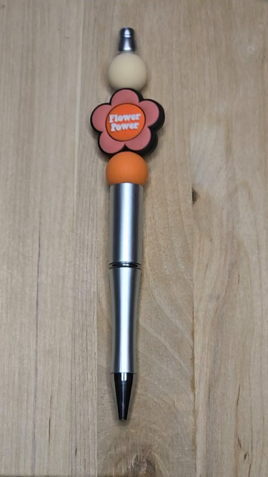 Flower Power  Silicone Beaded Pen