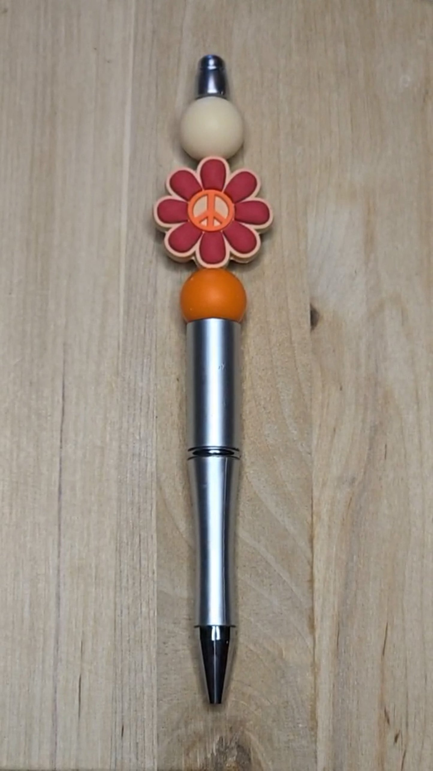 Peace Flower Silicone Beaded Pen