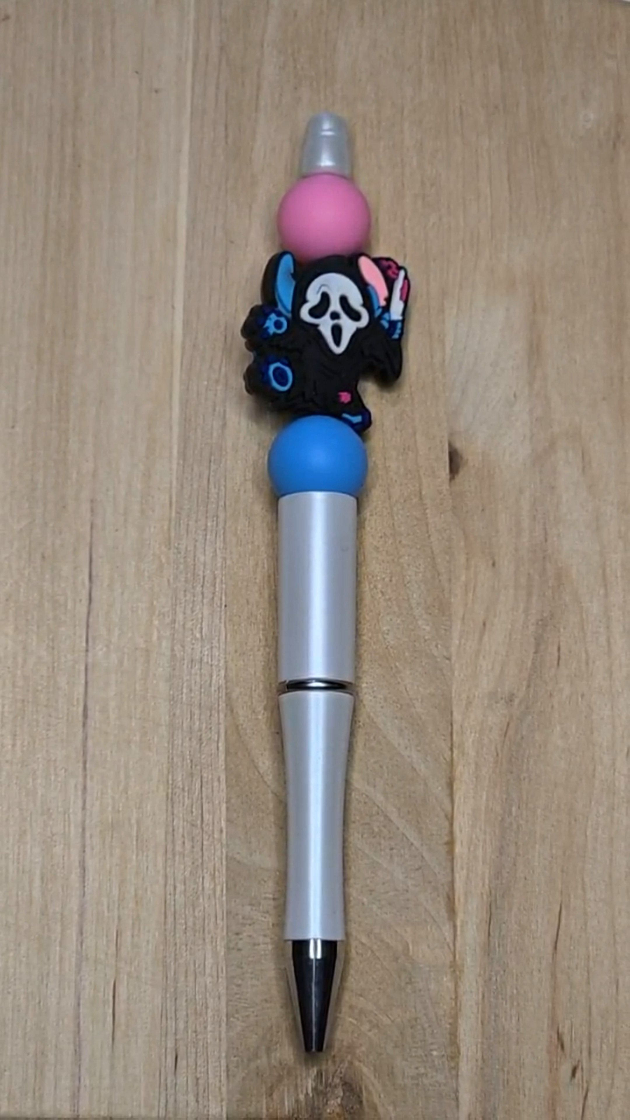 Blue Alien Silicone Beaded Pen