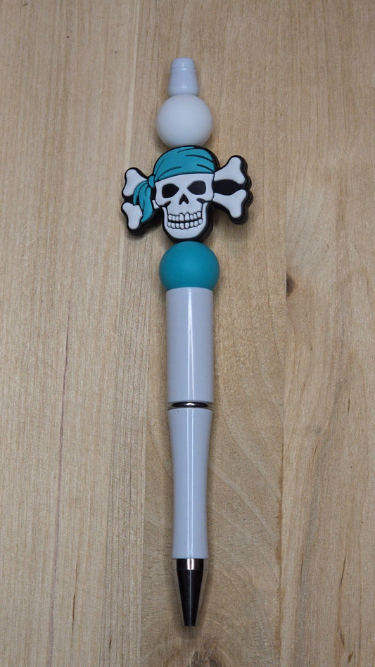 Skull Silicone Beaded Pen