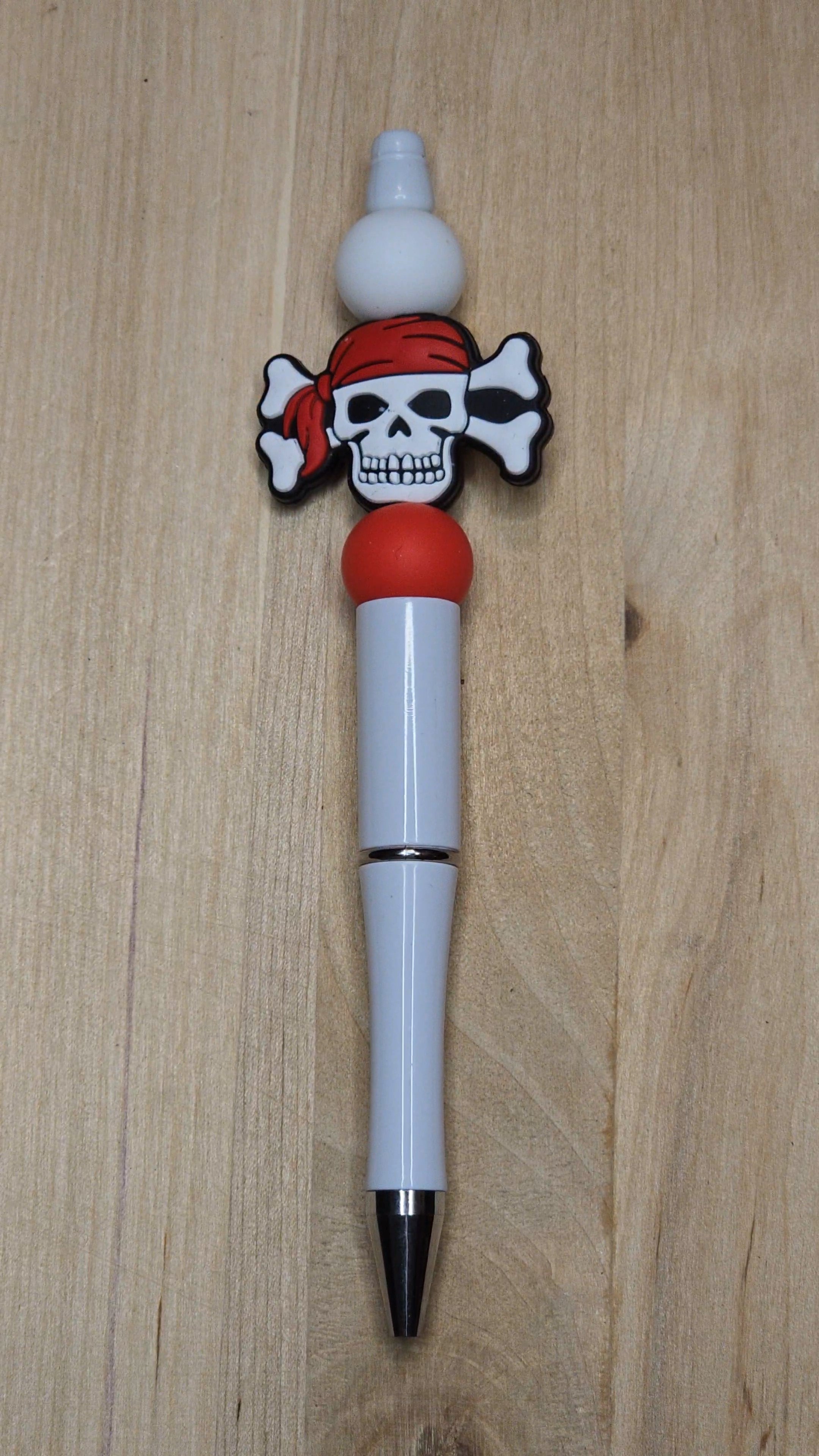 Skull Silicone Beaded Pen