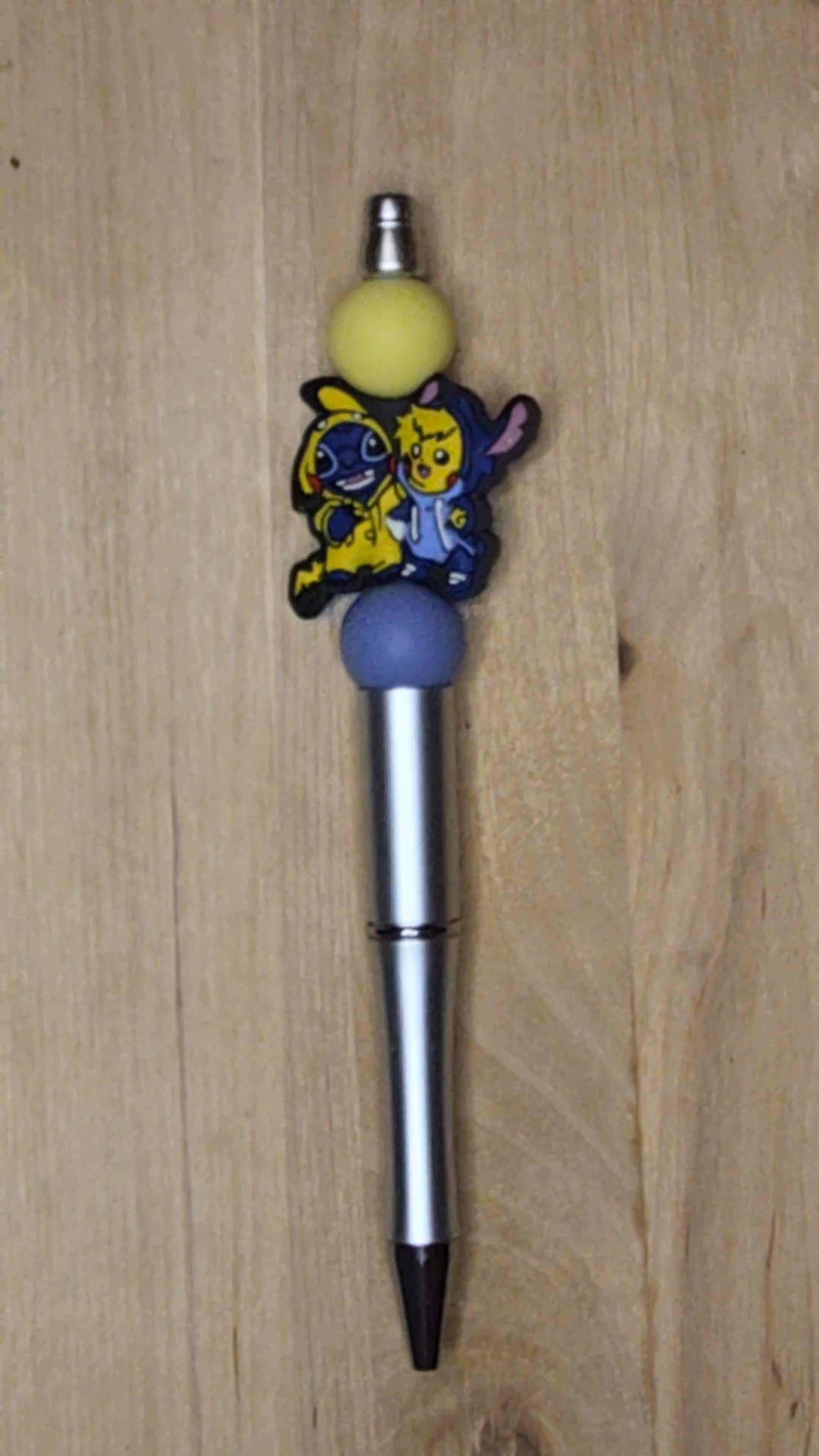 Blue Alien Silicone Beaded Pen