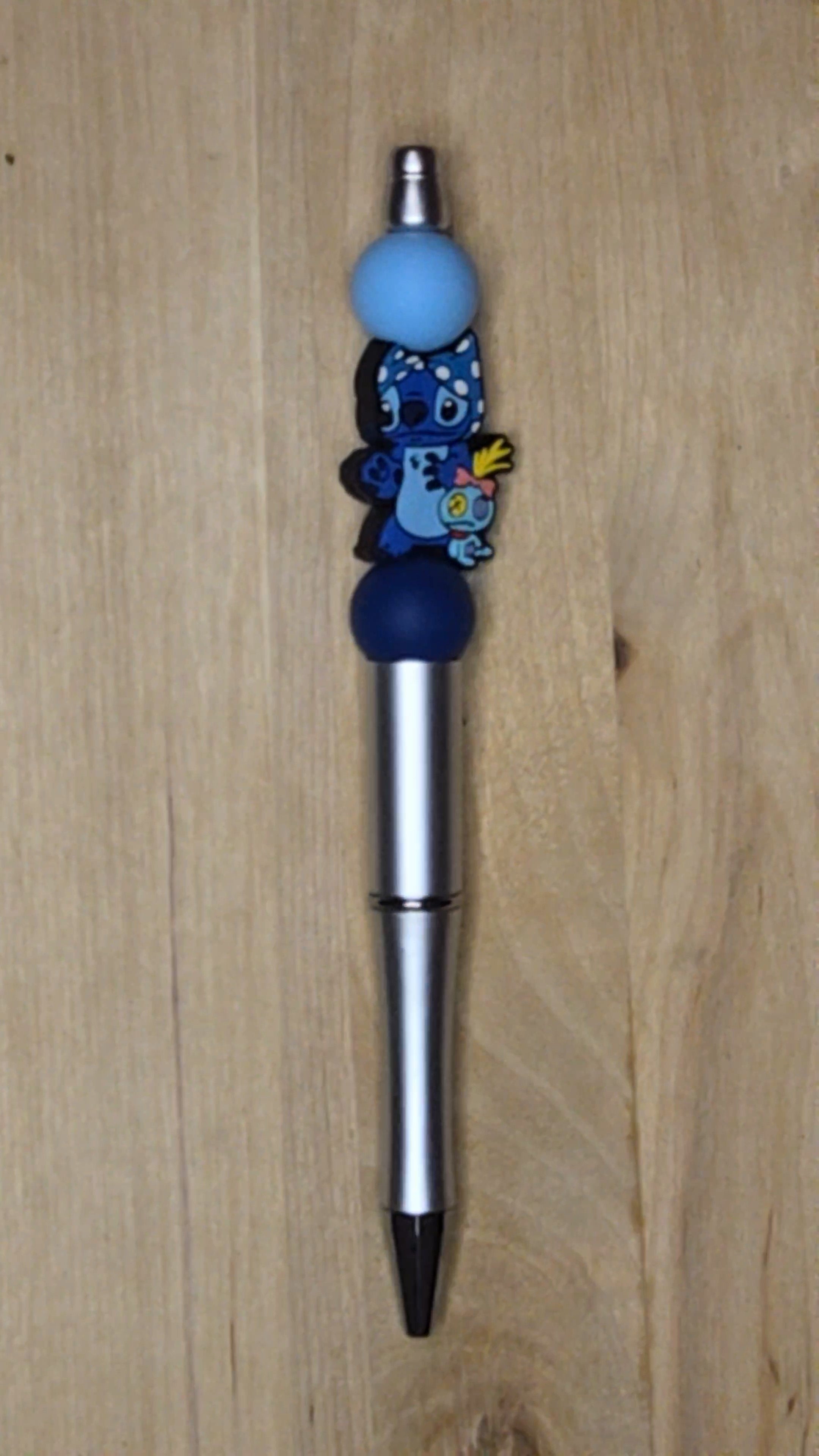 Blue Alien Silicone Beaded Pen