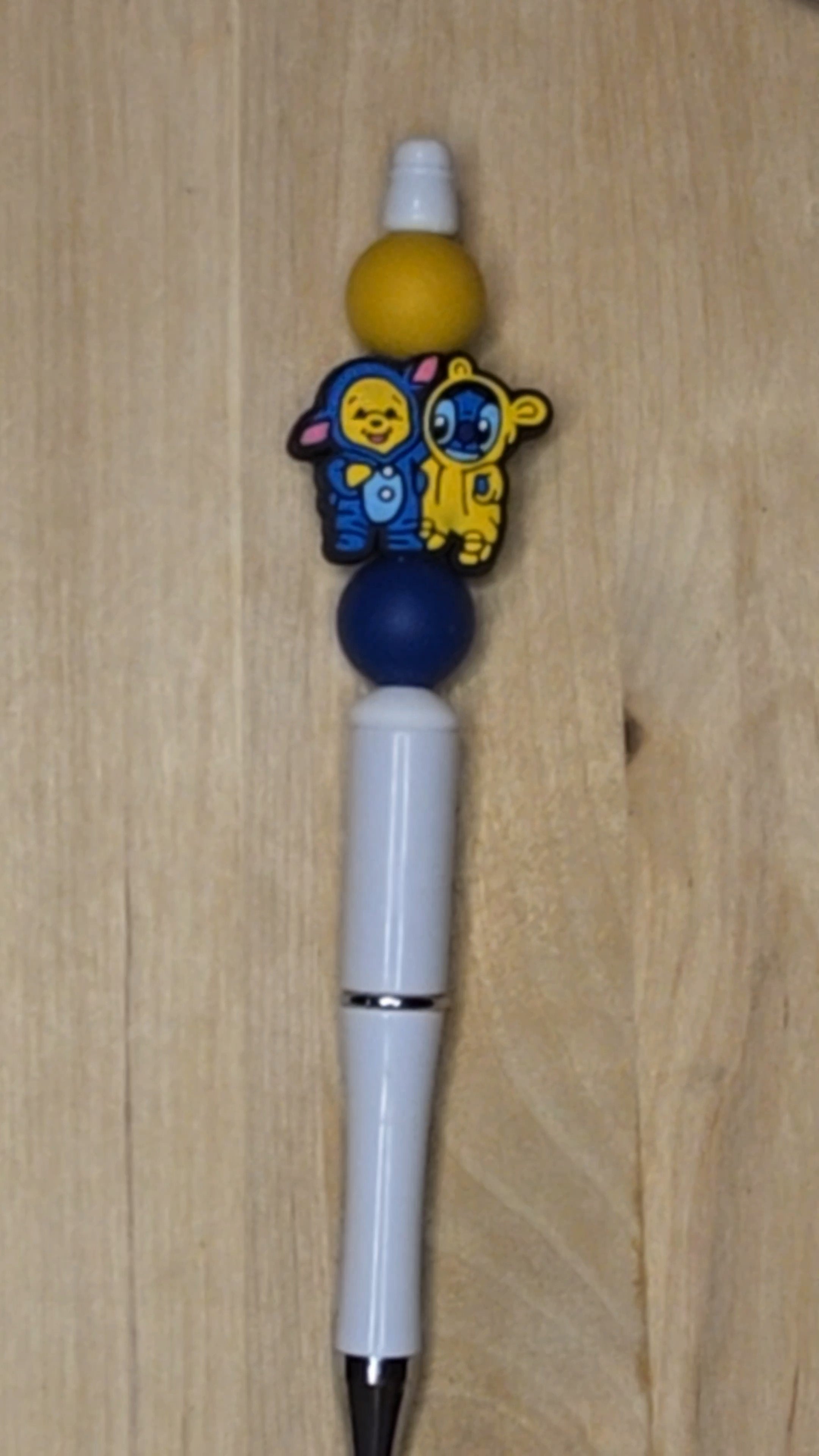 Blue Alien Silicone Beaded Pen