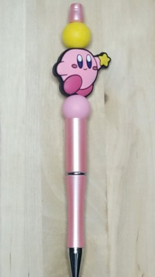 Pink Bubble Silicon Beaded Pen