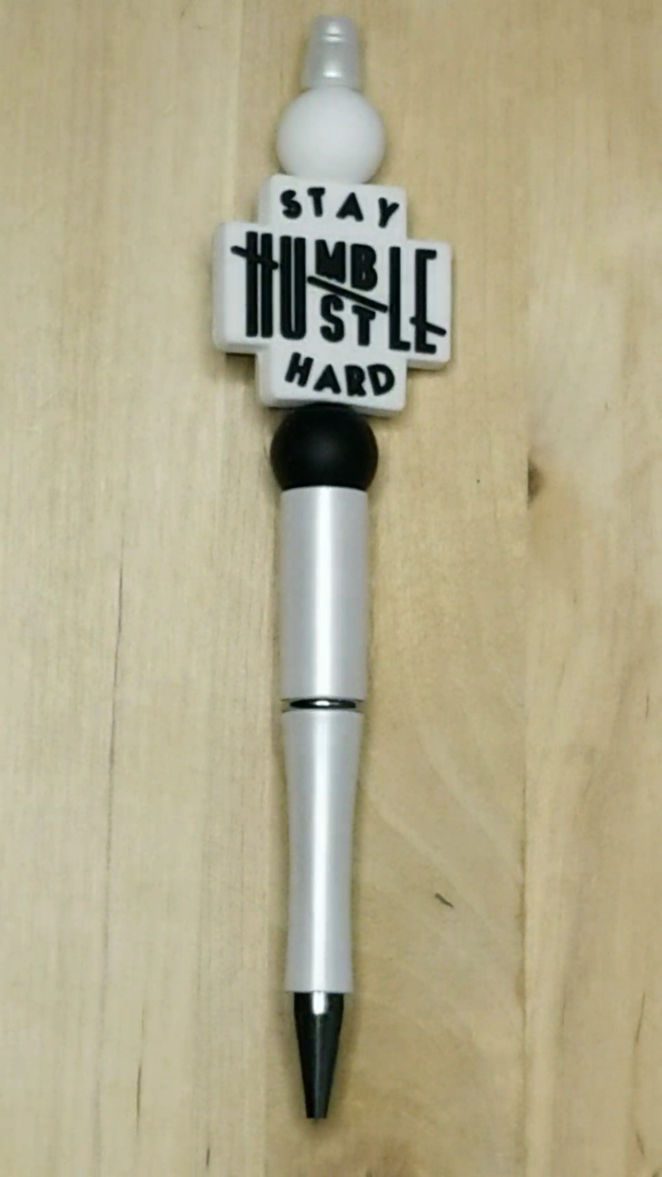 Stay Humble Hustle Hard Silicone Beaded Pen